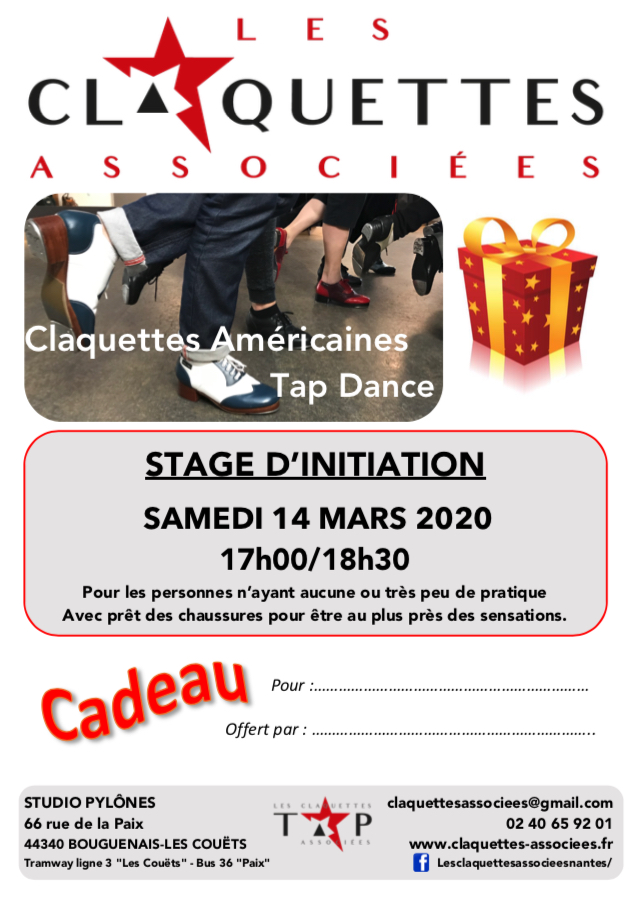 stage initiation claquettes offert-les claquettes associées-Nantes