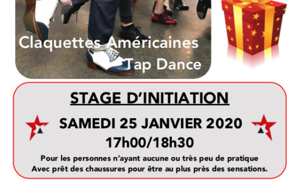 INITIATION – Découverte des claquettes – Samedi 25 janvier 2020 – Idée cadeau de Noël. INITIATION – Découverte des claquettes – Samedi 25 janvier 2020 – Idée cadeau de Noël.