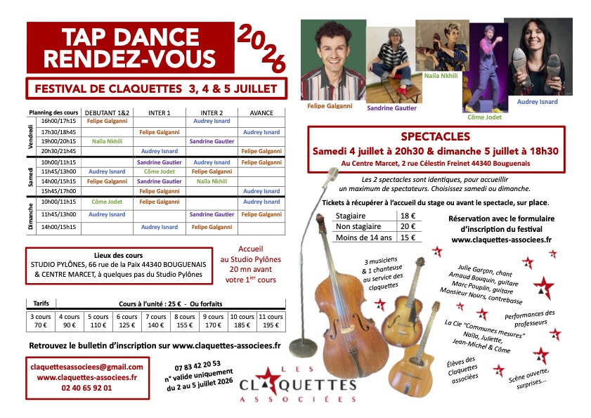 Brochure infos Tap Dance Rendez-Vous 2026 - Les claquettes associées